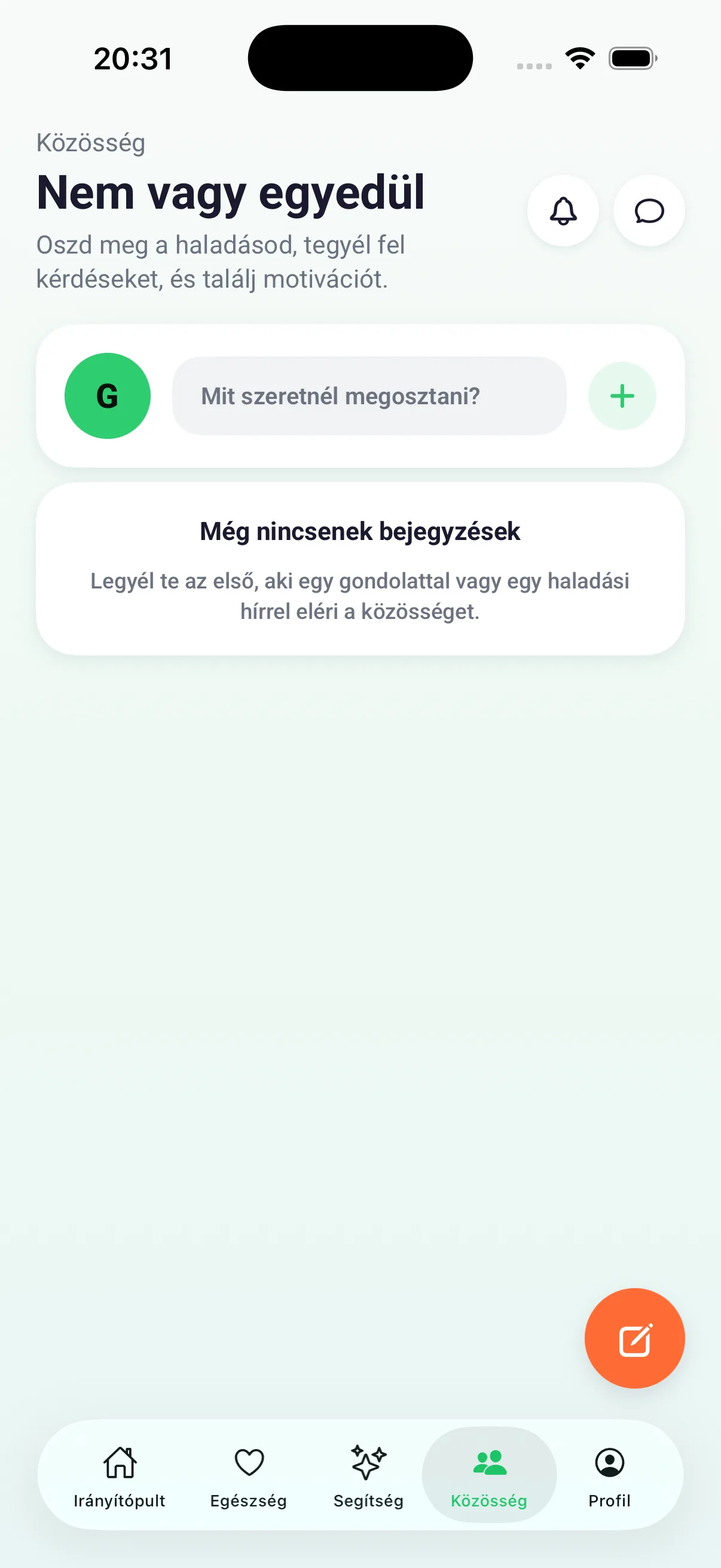 Közösségi hírfolyam bejegyzésekkel