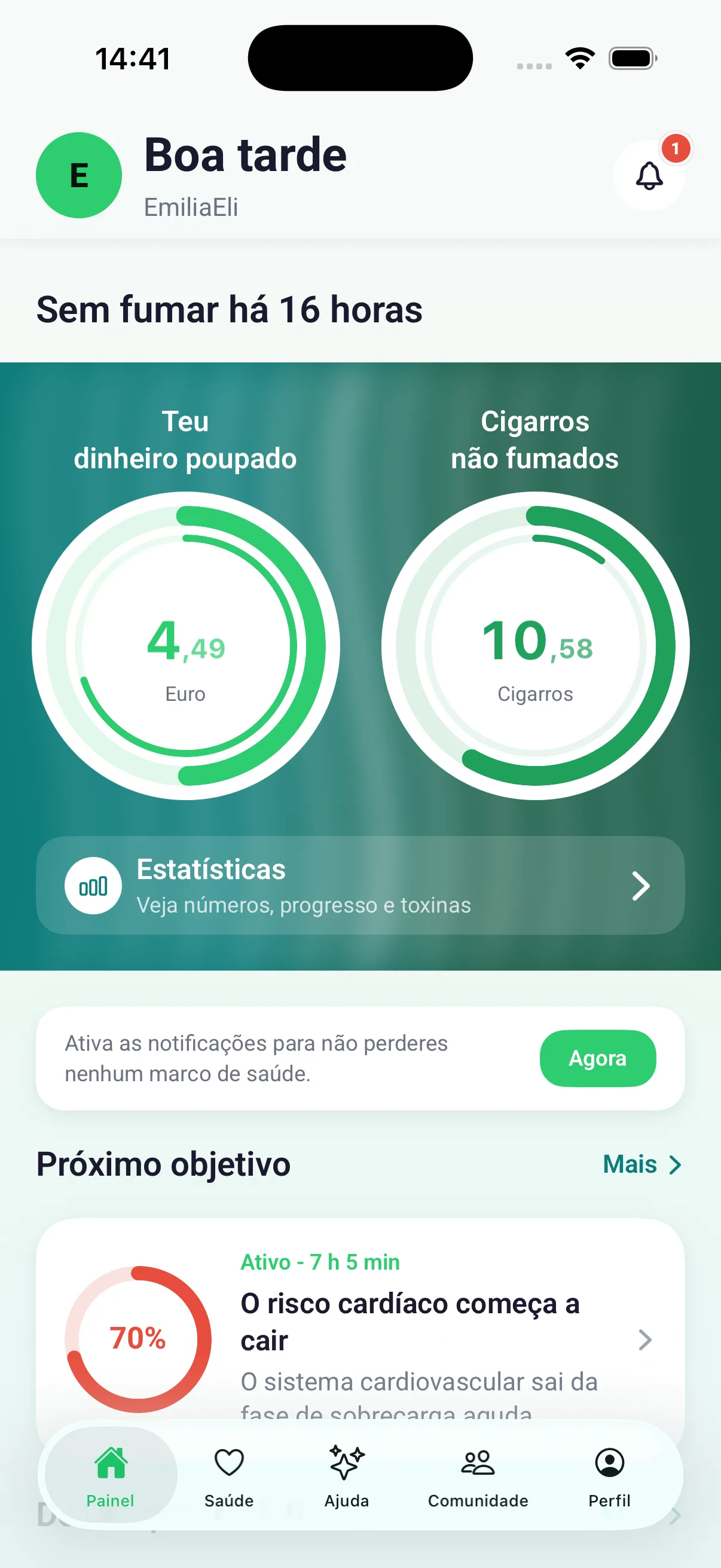 Contador de dinheiro poupado